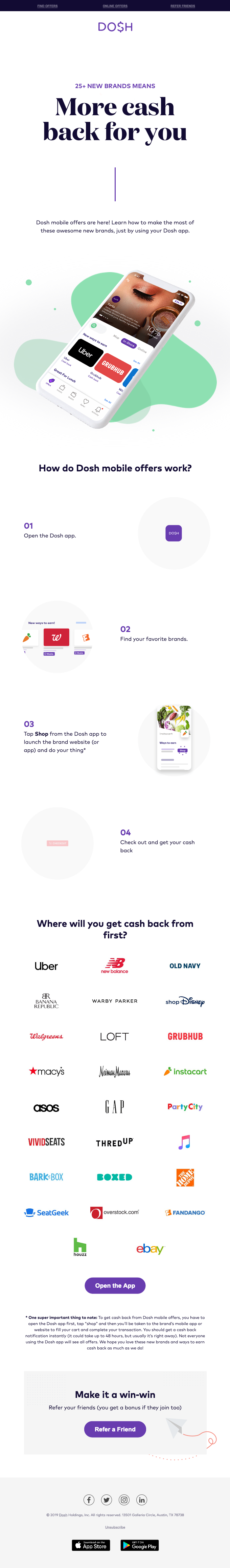 Uber email layout