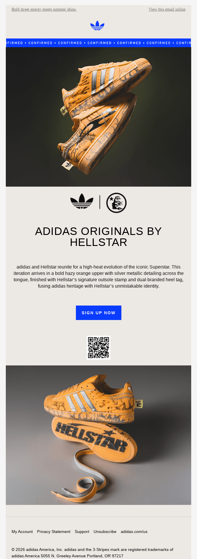 Adidas email layout