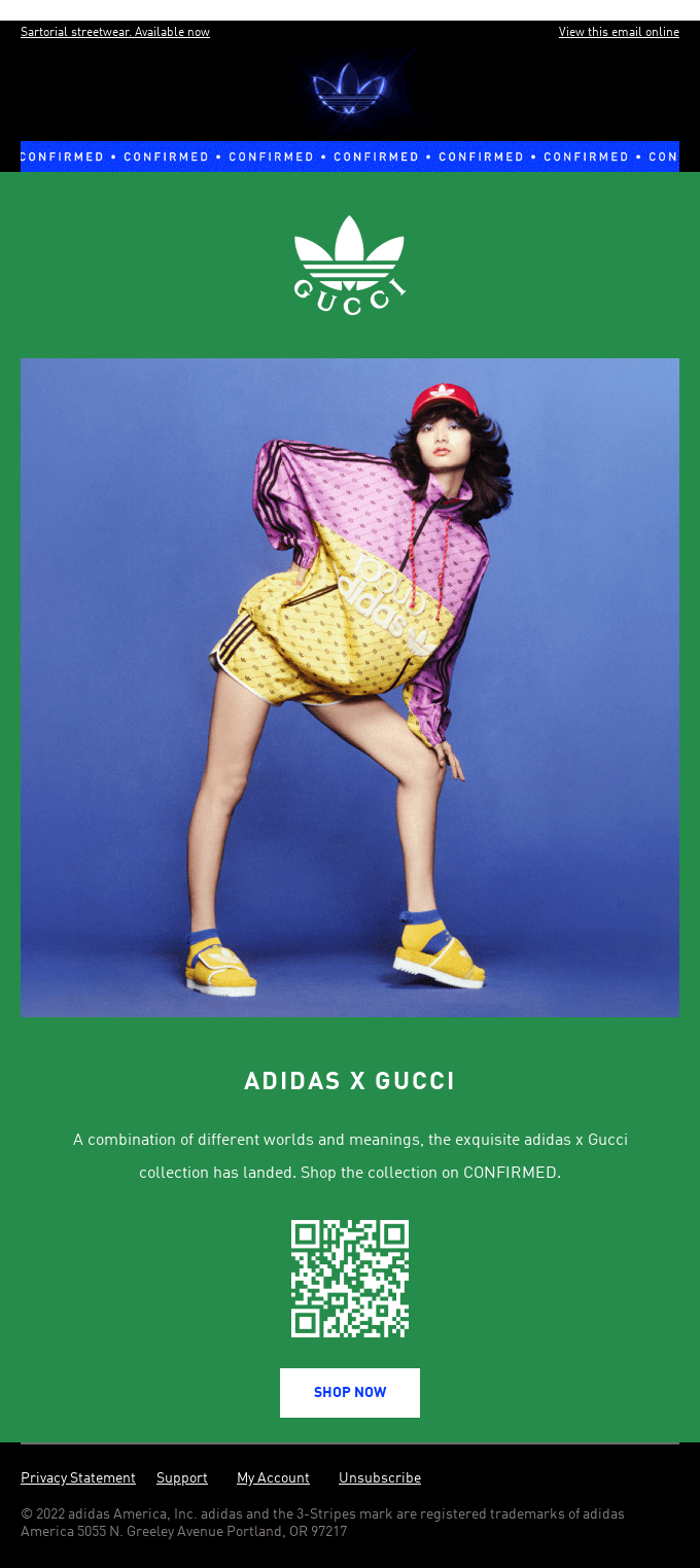 Adidas email layout