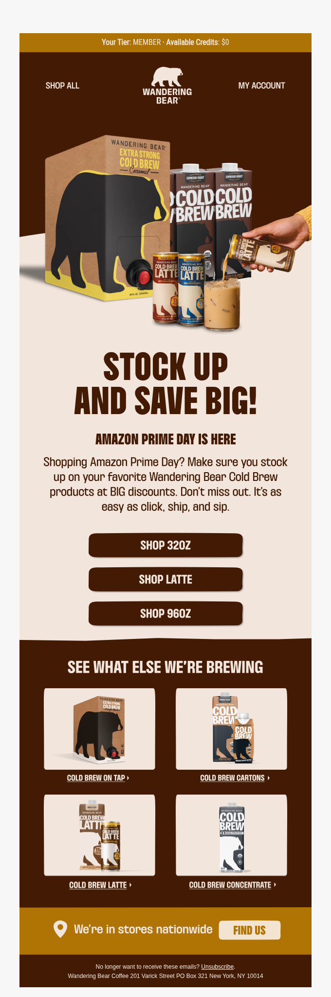 Amazon email layout
