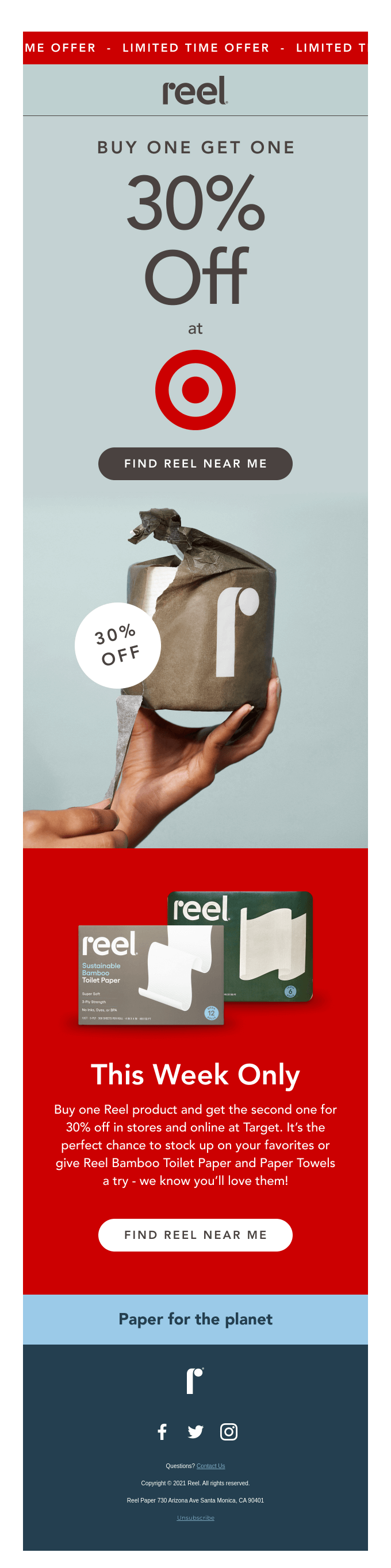 Target email layout