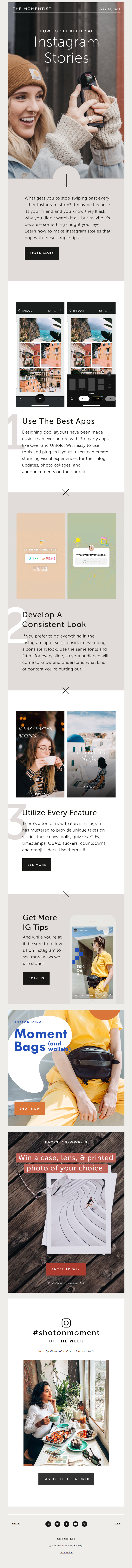 Instagram email layout