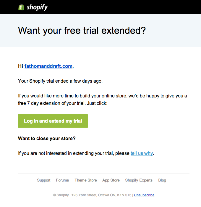 Shopify email layout