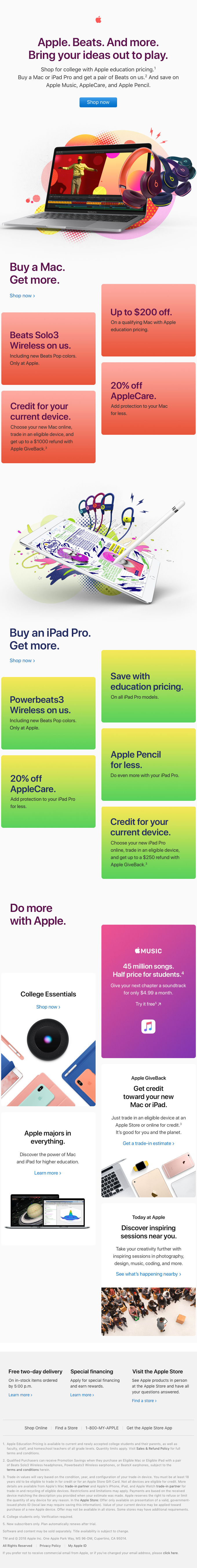 Apple email layout