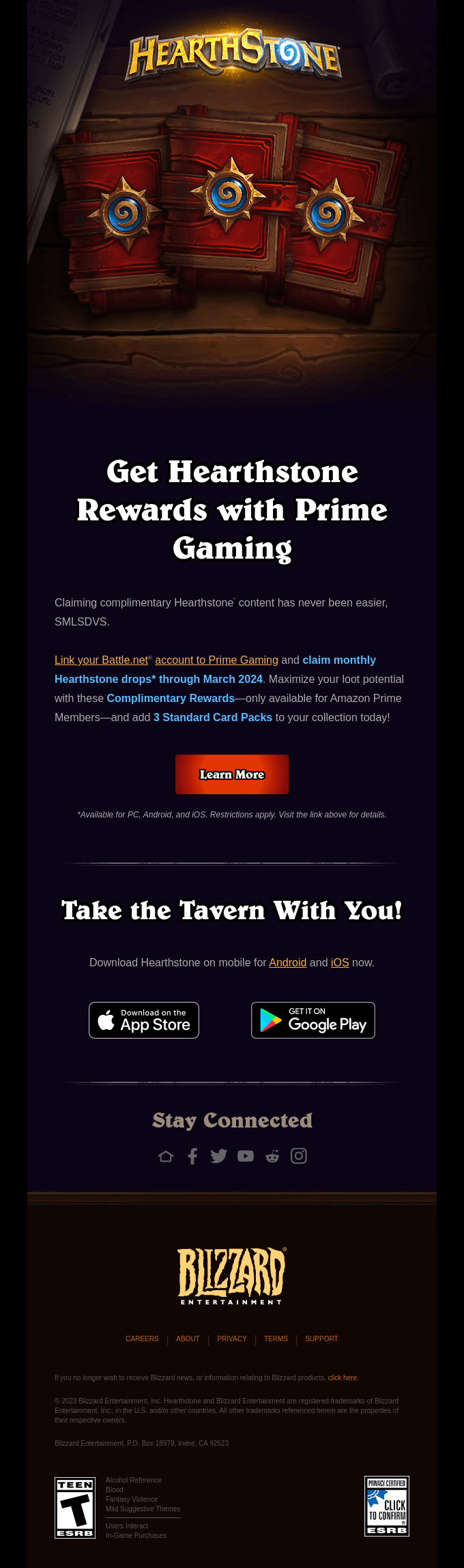 Amazon email layout