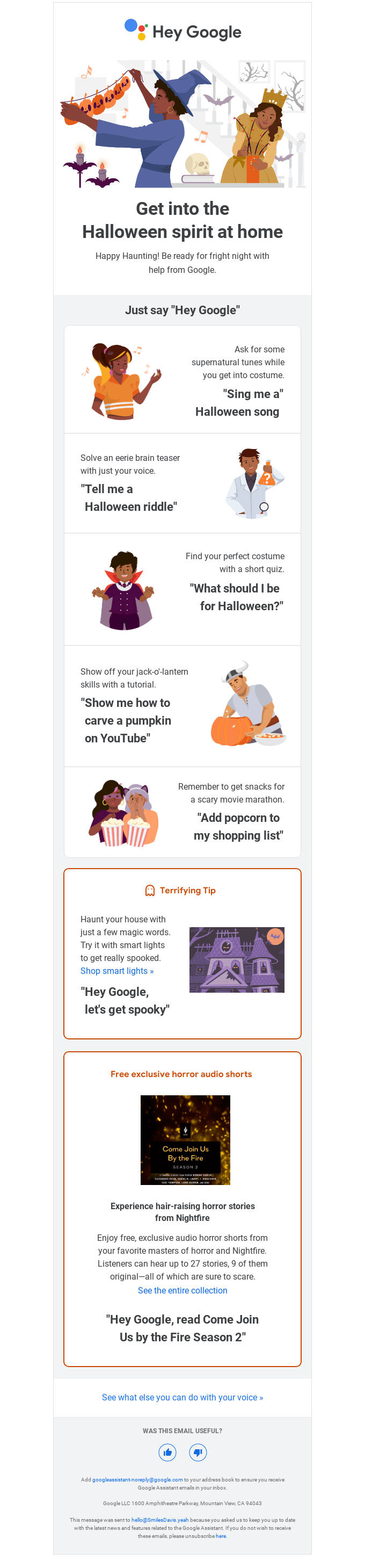 Google email layout