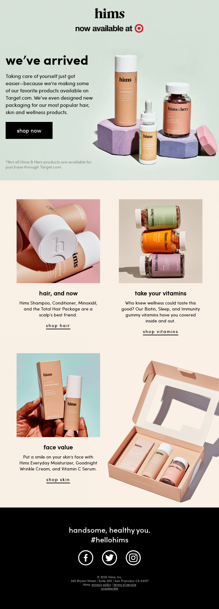 Target email layout