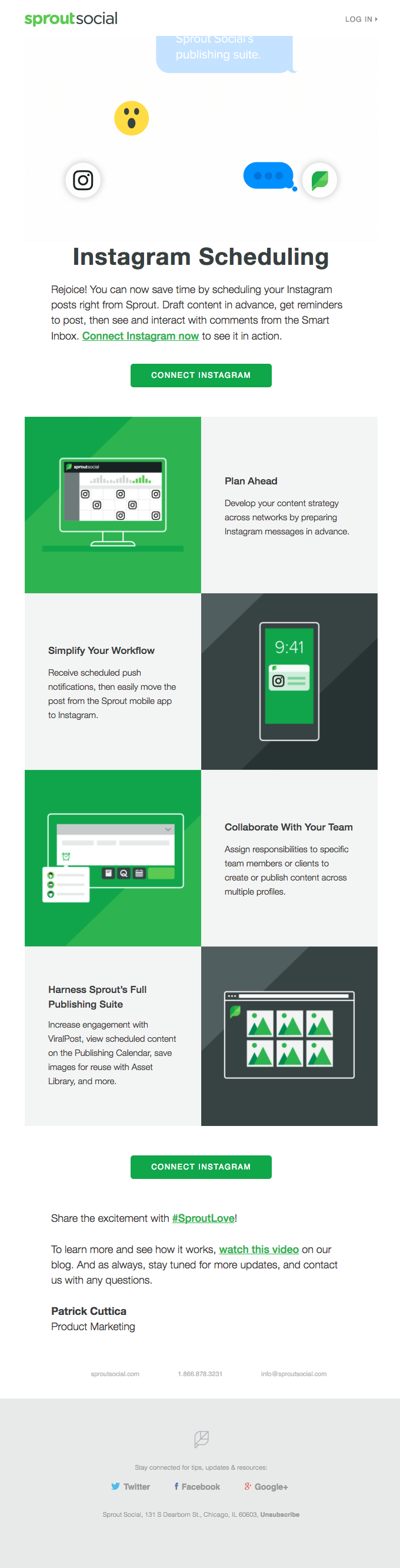 Instagram email layout