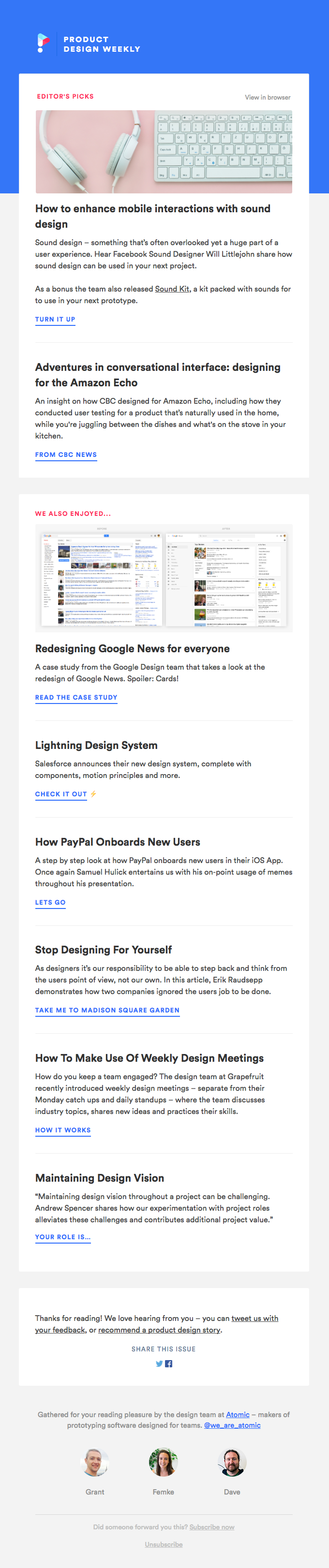 PayPal email layout