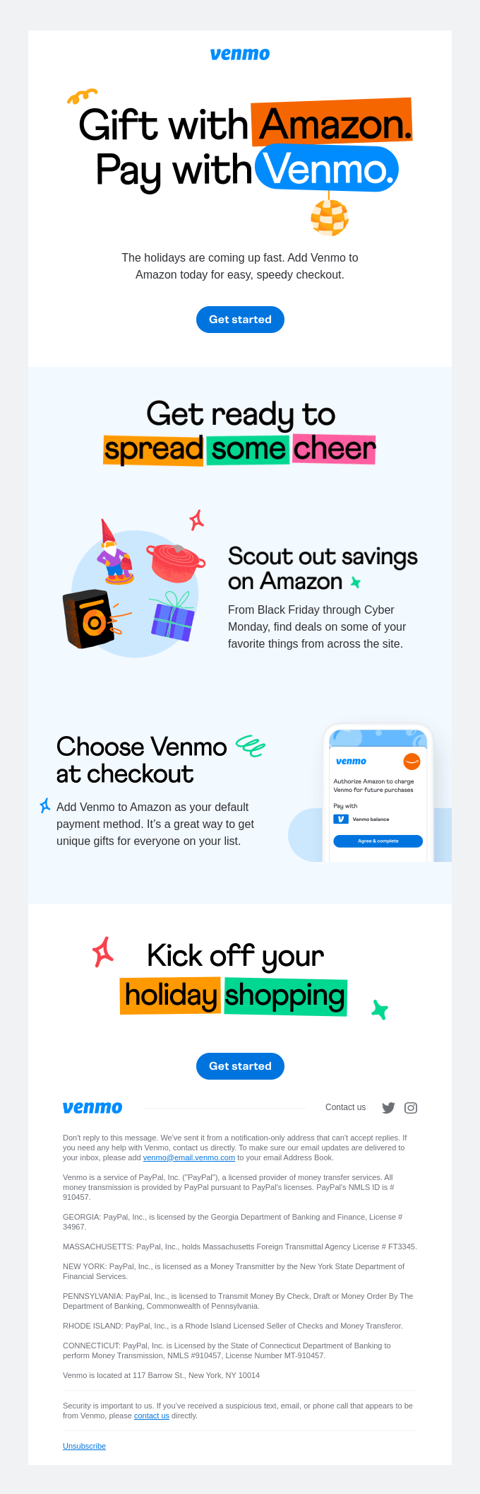 Amazon email layout