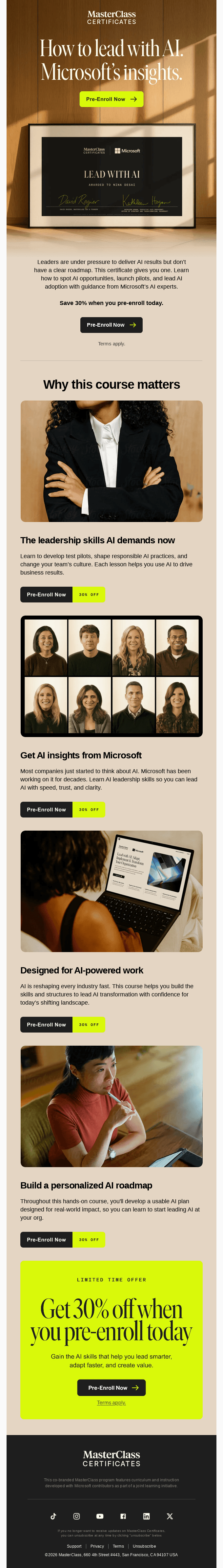 Microsoft email layout