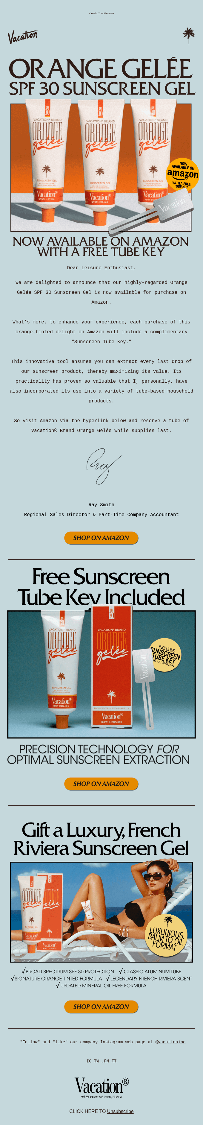 Amazon email layout
