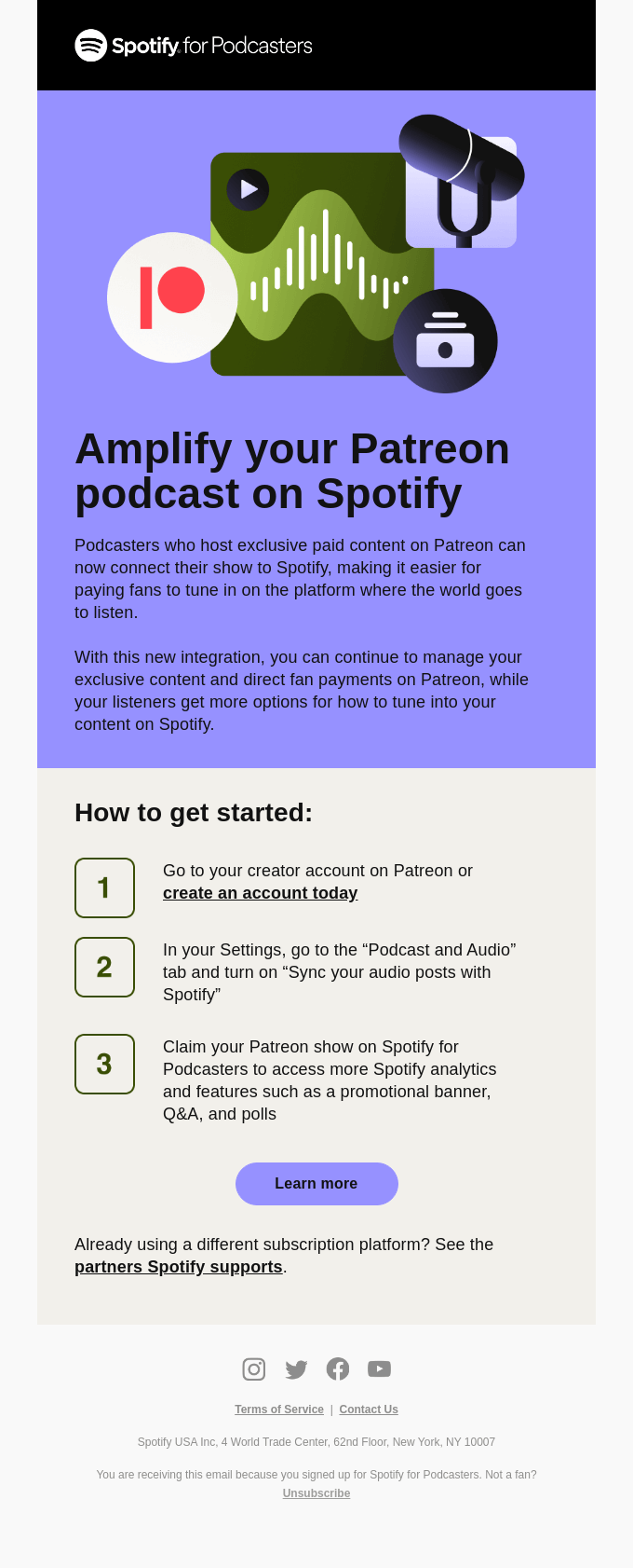 Spotify email layout
