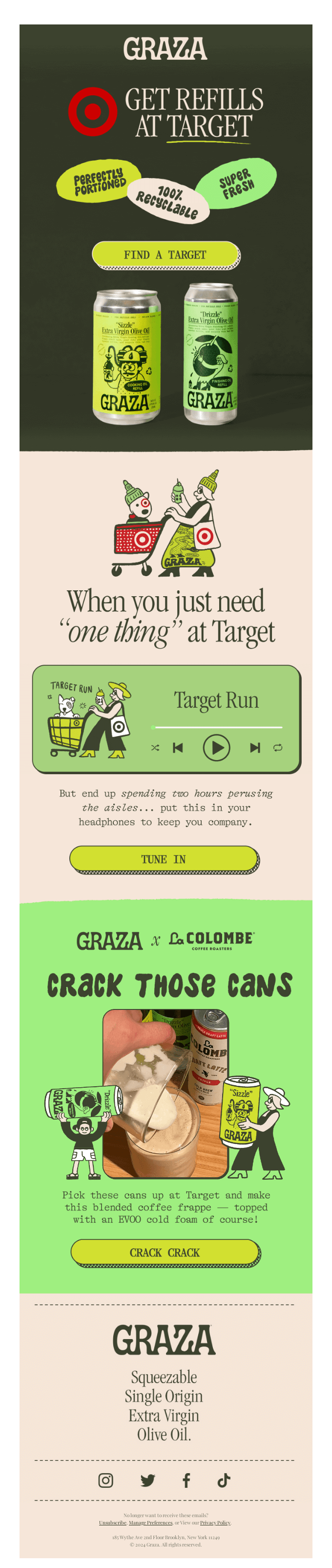Target email layout