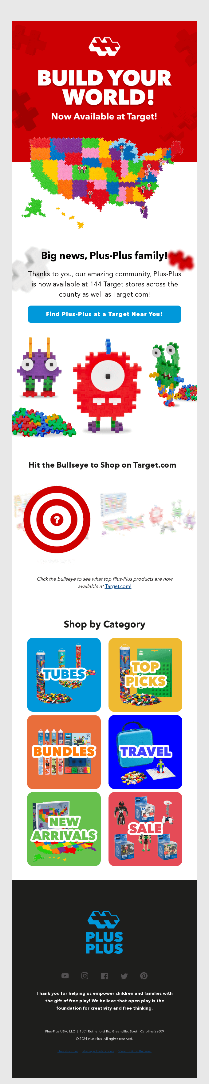 Target email layout