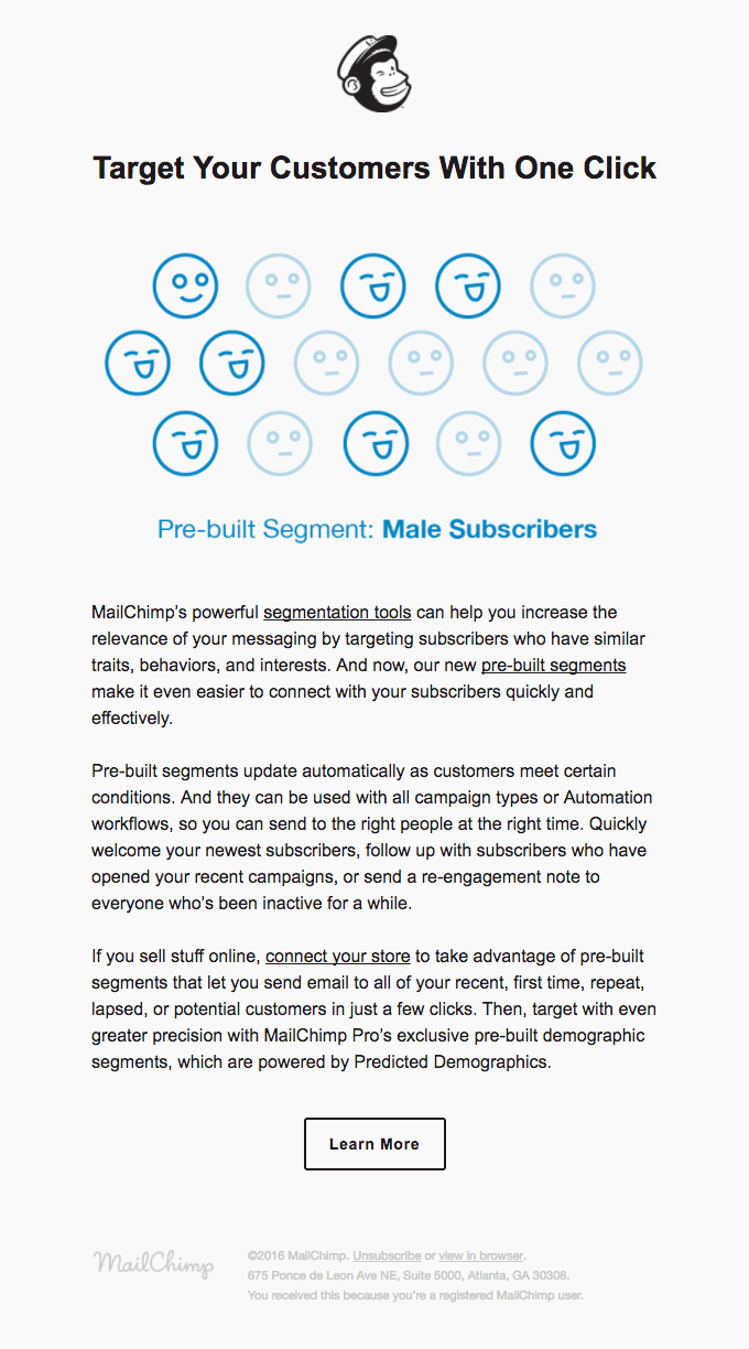 Target email layout