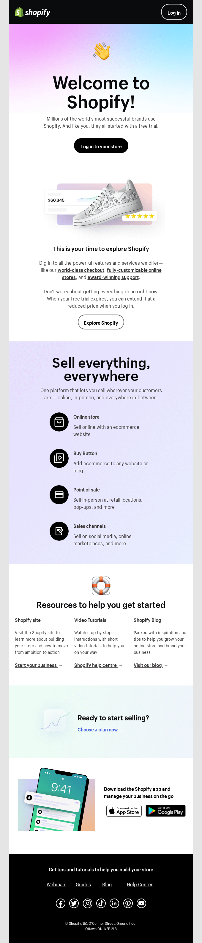 Shopify email layout
