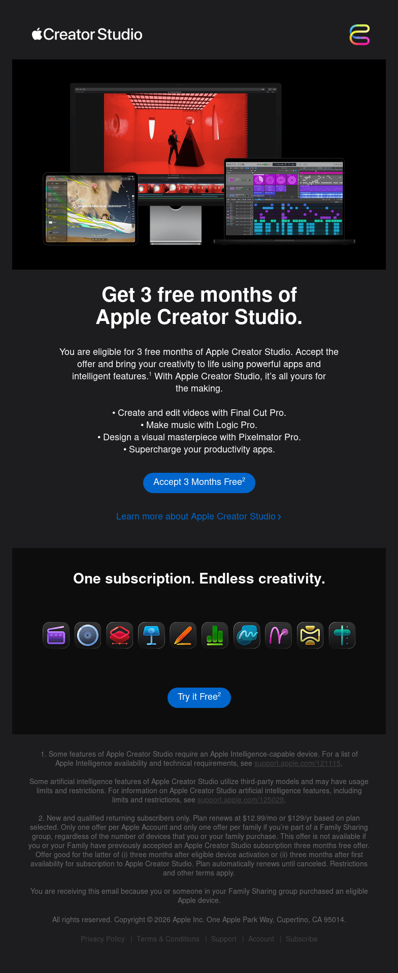 Apple email layout
