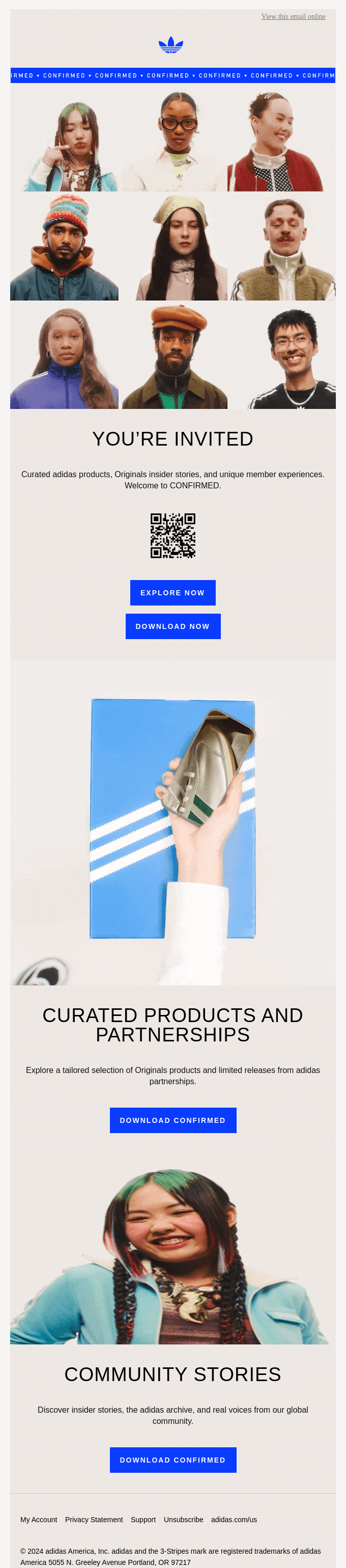 Adidas email layout